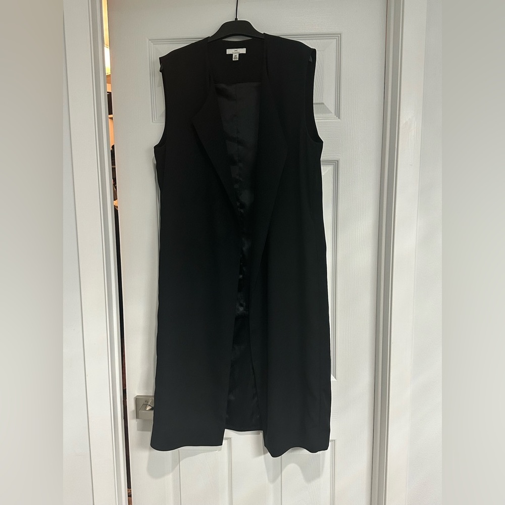 H Halston Long Blazer Vest Size Small